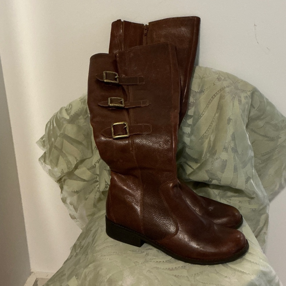 ECCO Brown Leather Women's Riding Boots